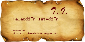 Talabér István névjegykártya
